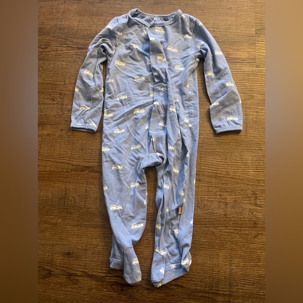 Simply Magnetic Me Blue Footed One Piece with White Fire Truckd